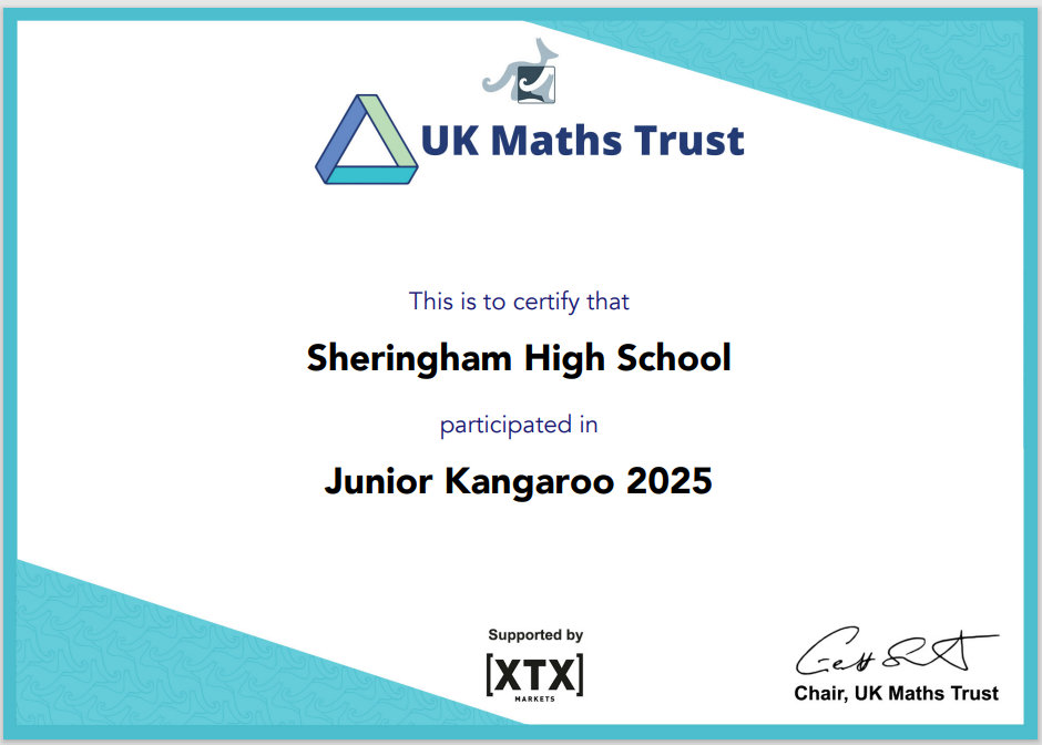 UK Maths Trust - Junior Kangaroo 2025 Certificate